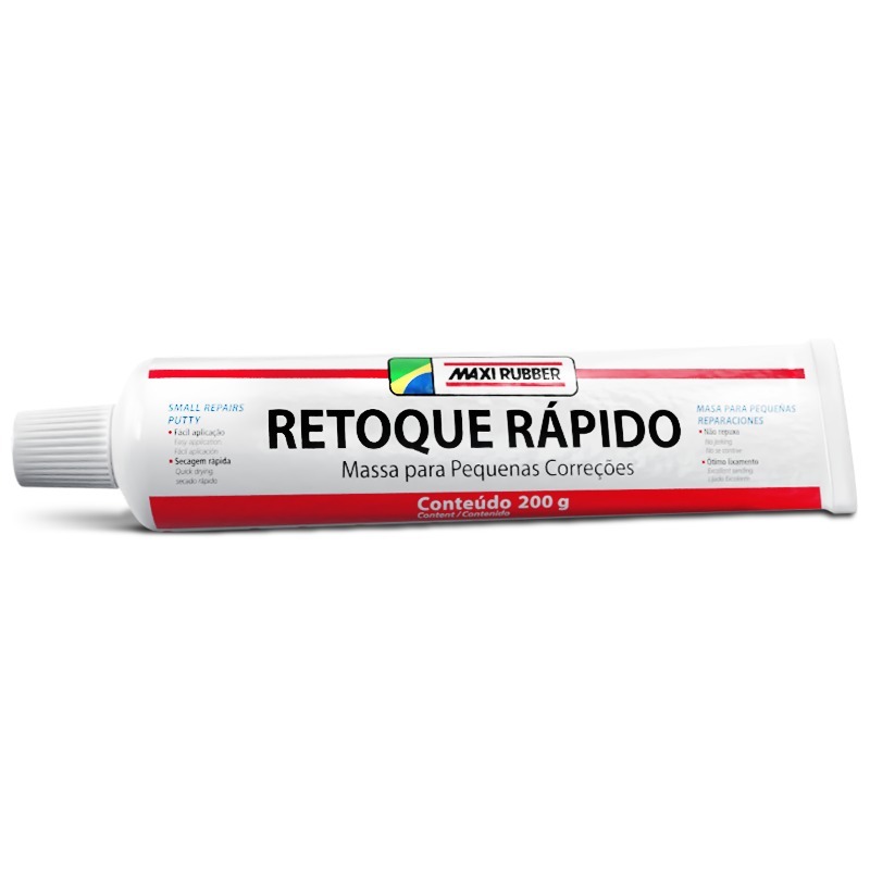 Massa de Retoque Rápido Maxi Rubber 200g Para Funileiros e Reparos Automotivos em Carros e Motos em Oferta na Shopee
