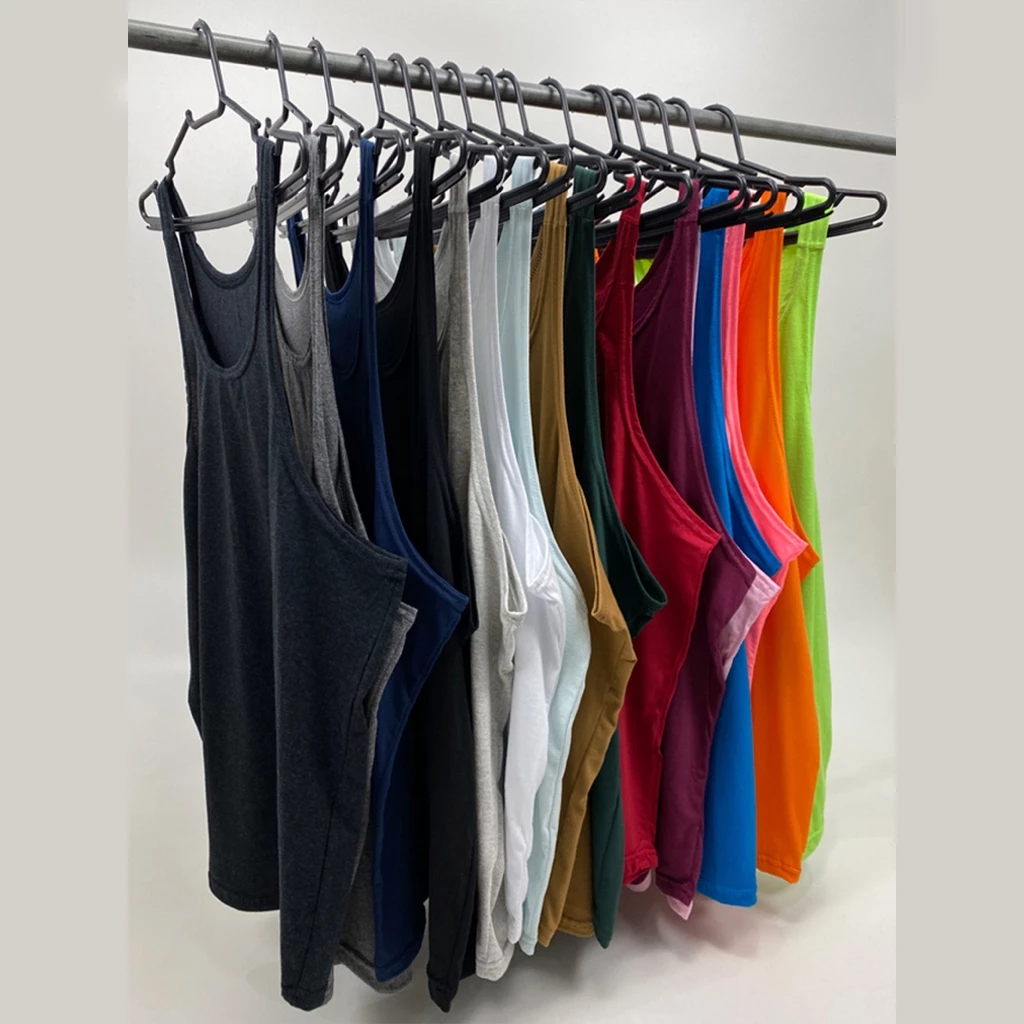 Kit 2 Regatas Cavadas Lisa em Algodão Masculina Feminina Unissex Academia Varias Cores Marca Bombey — imagem 1