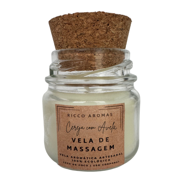 Vela de Massagem Cera de Coco Natural 40g – Relaxante, Hidratante e Vegana | Ricco Aromas em Oferta na Shopee