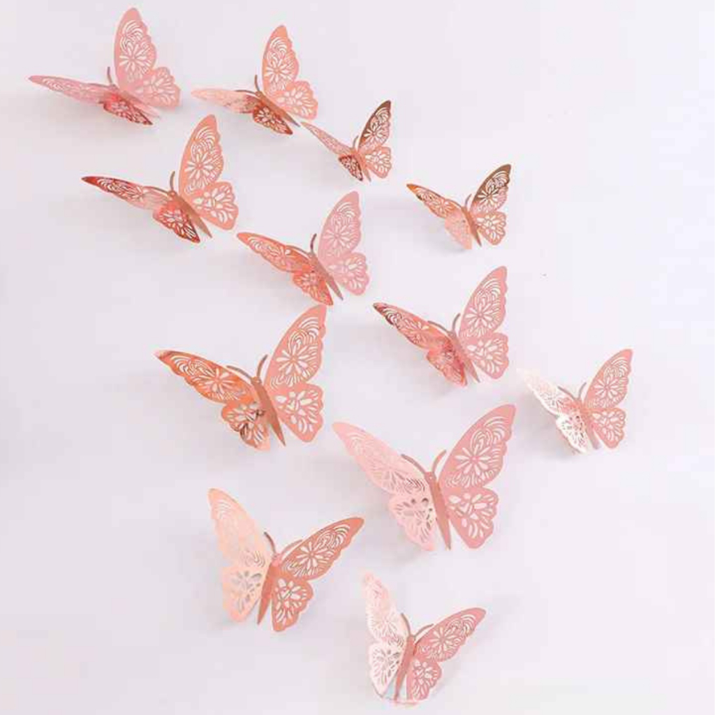 Borboletas adesivas 3d Ideal para Decoração Aniversário Sala Quarto Ima geladeira Kit c/6