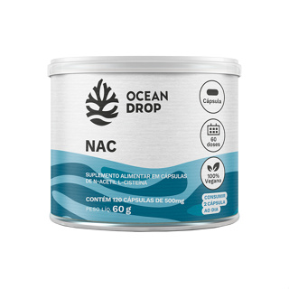 NAC (N-acetil L-cisteína) 120 Cápsulas - Ocean Drop em Oferta na Shopee