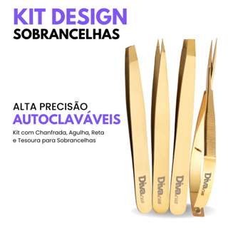 Kit Pinças para Sobrancelhas com Tesoura de Sobrancelhas de Alta Precisão Profissional Autoclavável em Oferta na Shopee