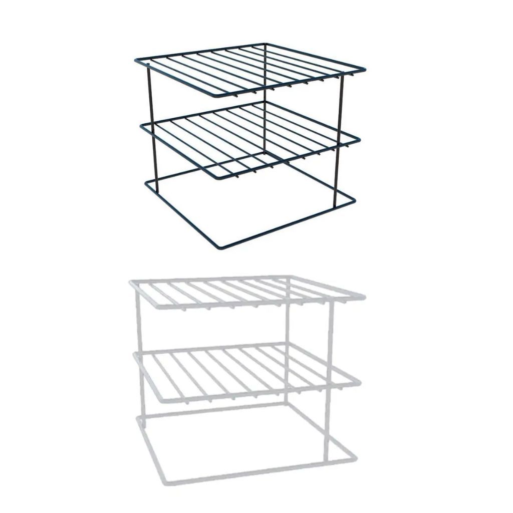 Suporte Organizador De Pratos De Cozinha Armário3 Andares Aramado Louças Empilhável Aço Resistente