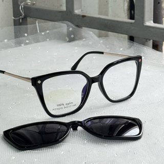 Armação de óculos para grau Feminino Clipon 2 Em 1 Quadrado Modelo novo Lente polarizada TOP PZ10215 em Oferta na Shopee