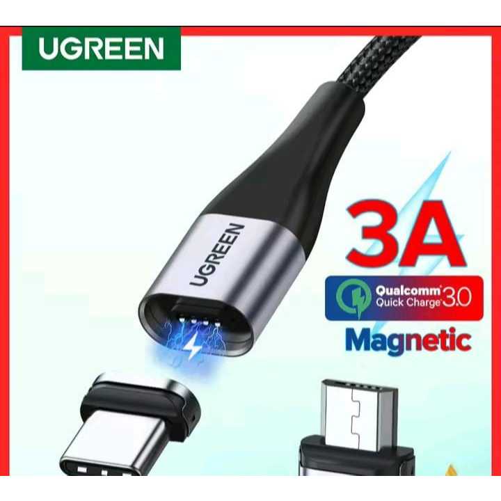 Cabo magnético Ugreen usb tipo C 3A Carregamento rápido e transferência de dados em Oferta na Shopee