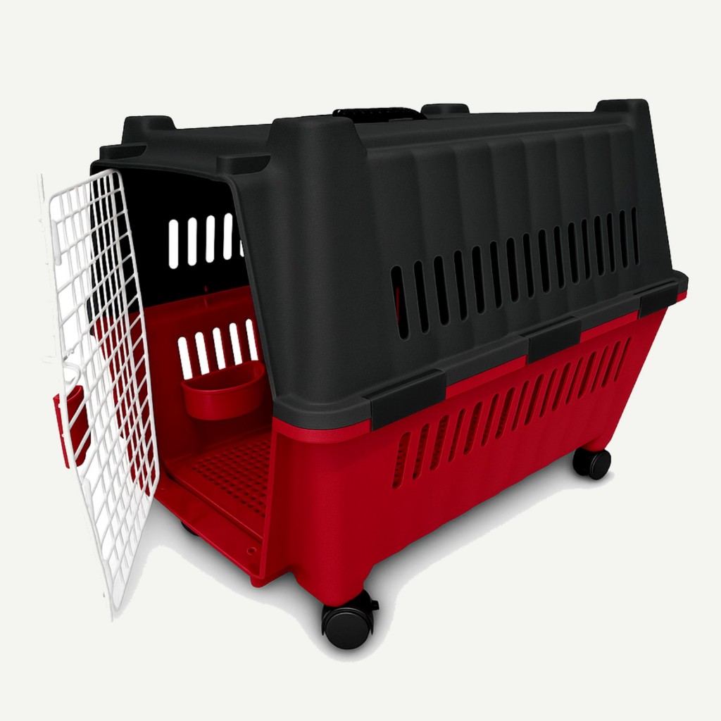 Caixa Transporte Avião Com Rodinha Porta Com Trava Segurança Para Cachorro Medio e Pequeno Porte