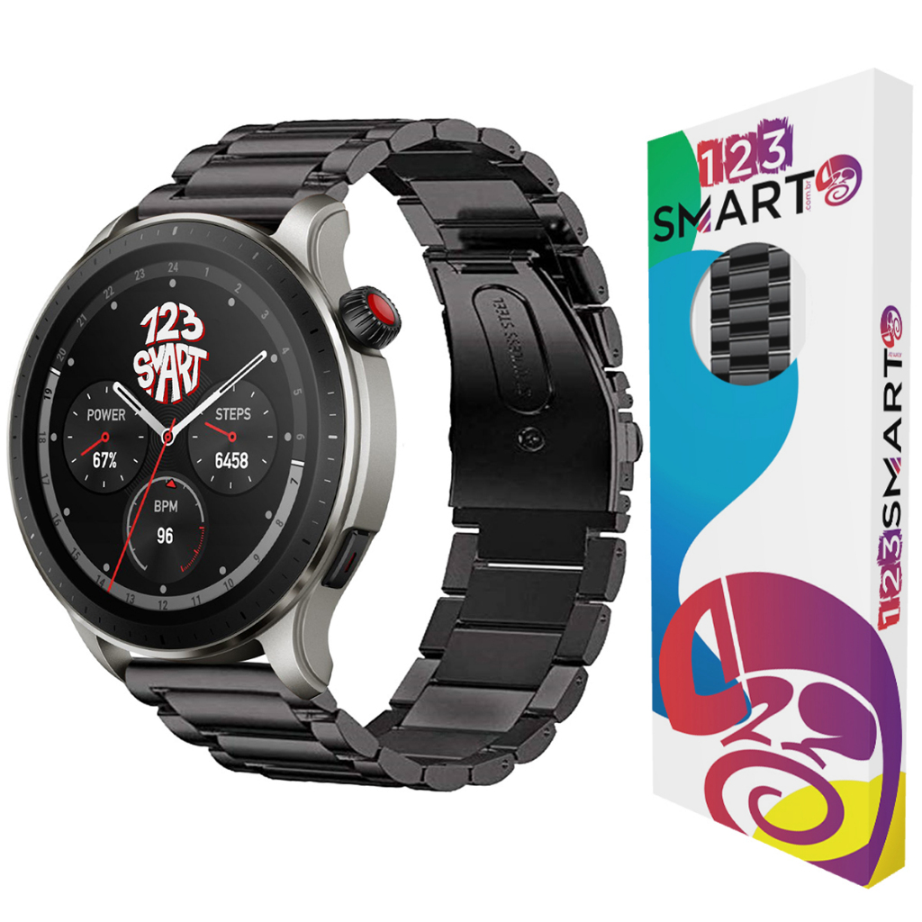 Pulseira de Aço Inoxidável para Amazfit GTR 4 3 2 GTR 47mm Balance Stratos 1 2 3 Cheetah Round e Pro