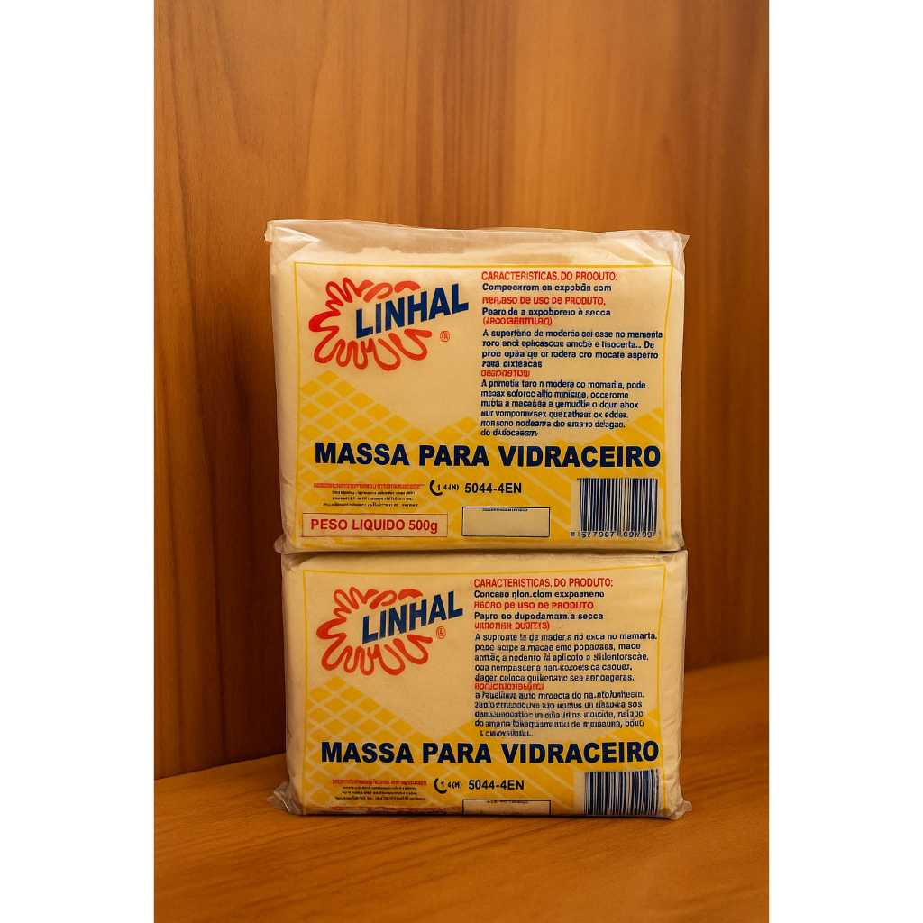Kit C/2 Massas Para Vidraceiro Linhal 500g Profissional