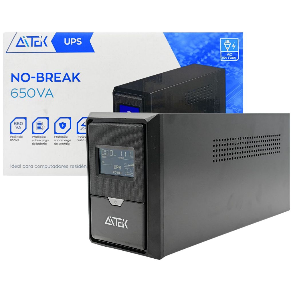 No-Break 650VA Bivolt 110v/220v - Proteção Completa Backup de Energia e Autonomi