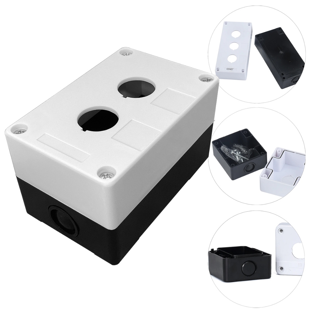 Caixa Para Botoeira Plástica 2 Furos 22mm Caixa Vazia Sinaleiro Botão Led Interruptor Sobrepor