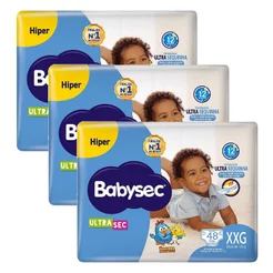 Kit 3 und Fralda Inf Babysec Ultra Hiper Tamanho XXG 48 und