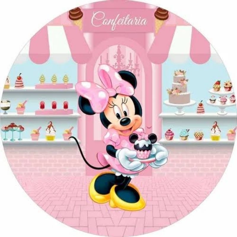 20 Adesivos Minnie Confeiteira