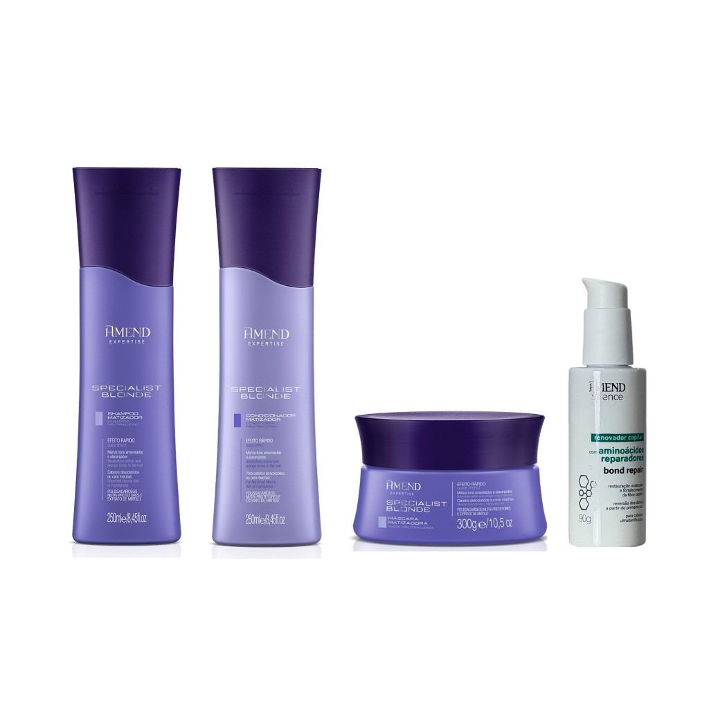 Amend Expertise Kit Specialist Blonde com 3 produtos + Renovador capilar 90g