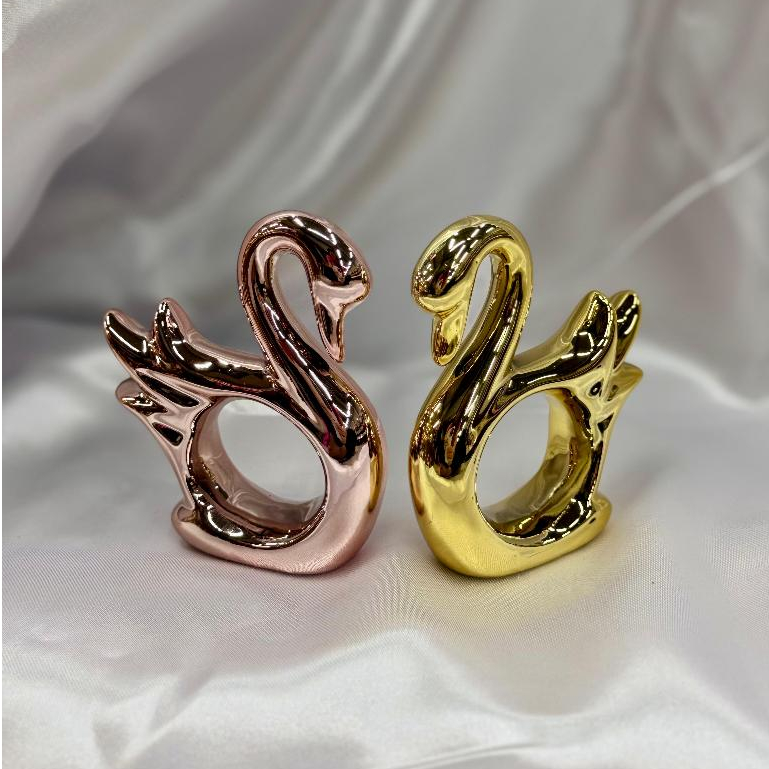 Enfeite Decorativo de Cisne Vazado em Cerâmica Metalizado em Oferta na Shopee