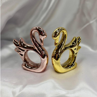 Enfeite Decorativo de Cisne Vazado em Cerâmica Metalizado em Oferta na Shopee