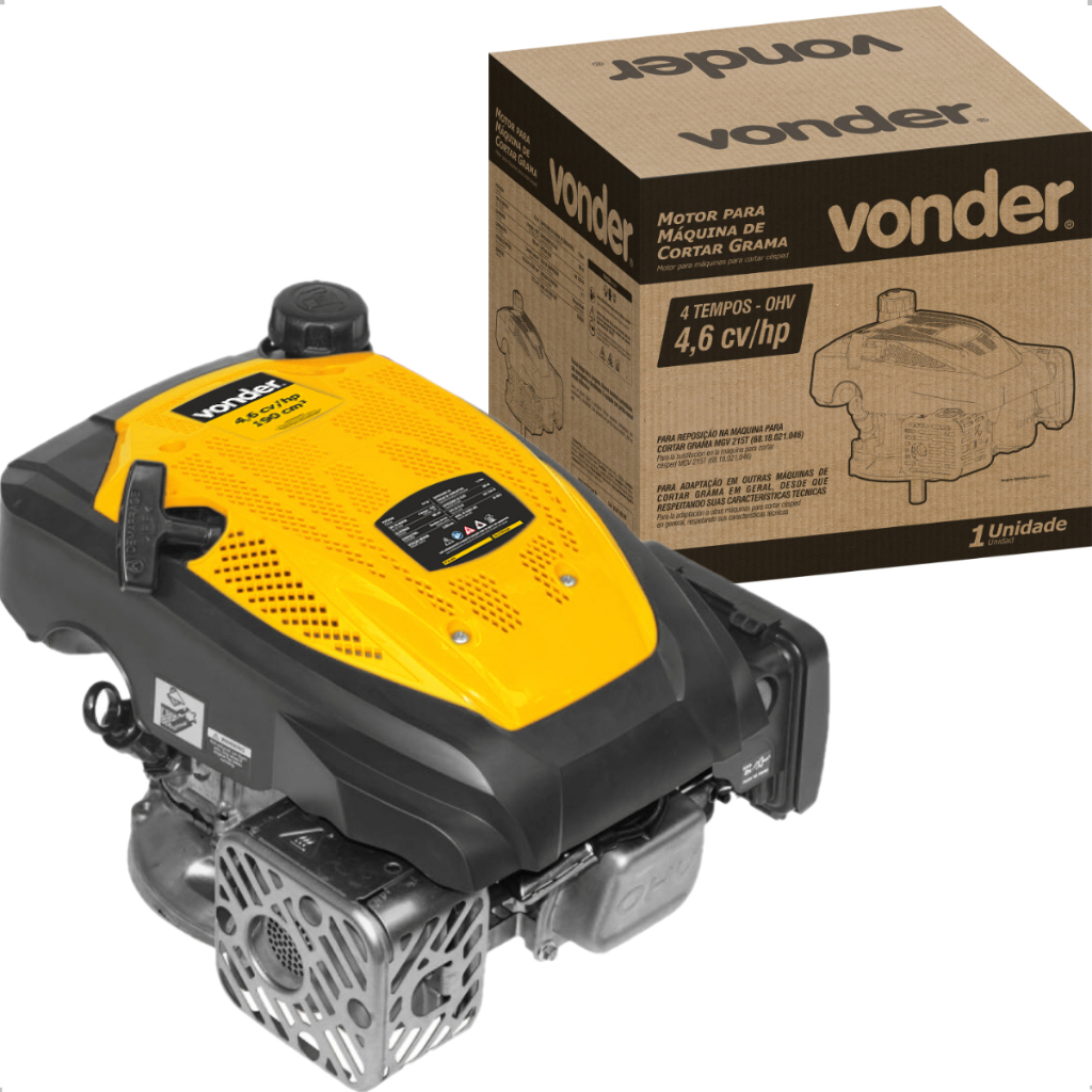 Motor Gasolina Vonder 190cc 4.6hp Reposição Máquina de Cortar Grama 4 Tempos Leve e Compacto