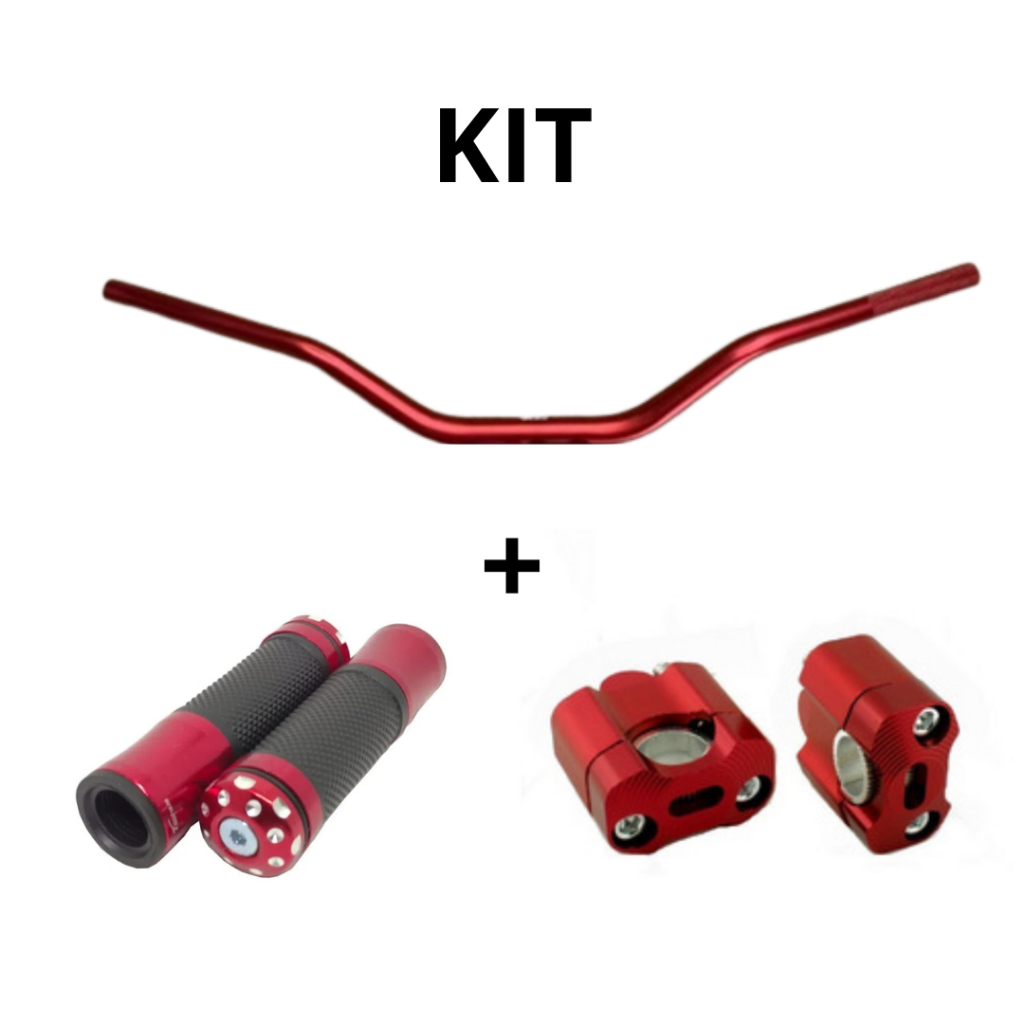 Guidão Esportivo Para Moto Universal Envio Rápido + Alongador De Guidom Moto 26MM + Manopla Punho Esportiva De Alumínio