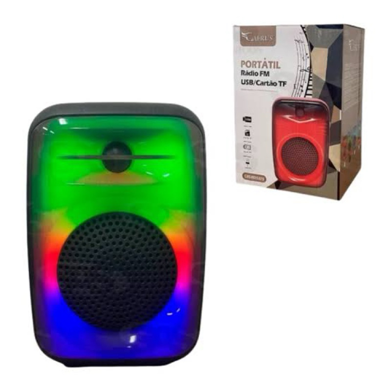 caixa de som bluetooth com rádio fm portátil