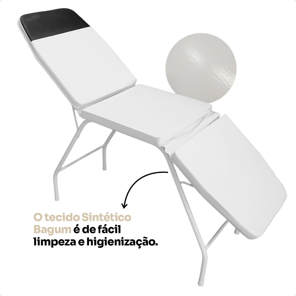Maca Fit 3 Posições Reclinável Estética Massagem Depilação Tatuagem Profissional
