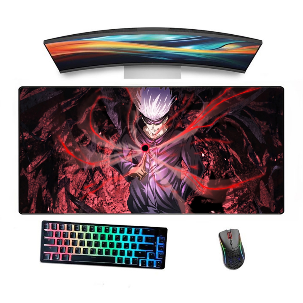 Mousepad Gamer Ergonómico Borda Costurada Estampado Satoru Gojo Jujutsu