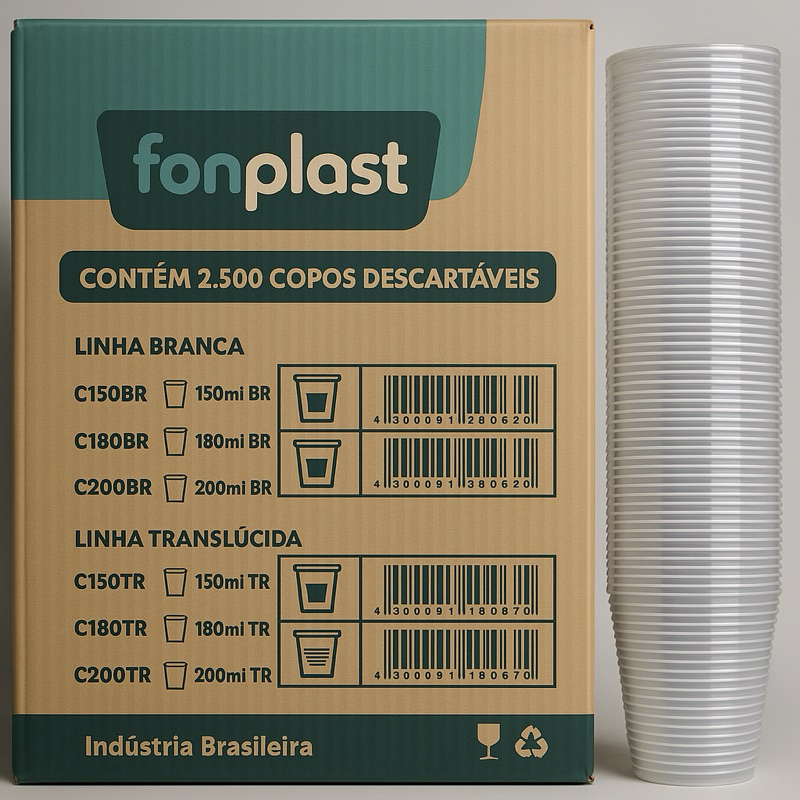 Caixa de copo descartável 180 ml c/ 2500 und em Oferta na Shopee