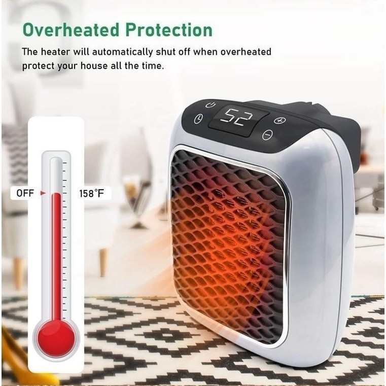 Mini Aquecedor Pequeno Portátil De Parede Turbo Bivolt