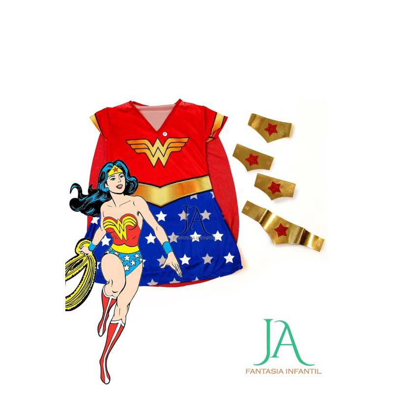 FANTASIA INFANTIL MULHER MARAVILHA C/ACESSÓRIO