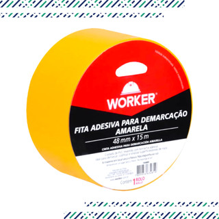 Fita Adesiva Amarela 48 mm x 15 m – Rolo de Fita Larga Resistente Fita Adesiva