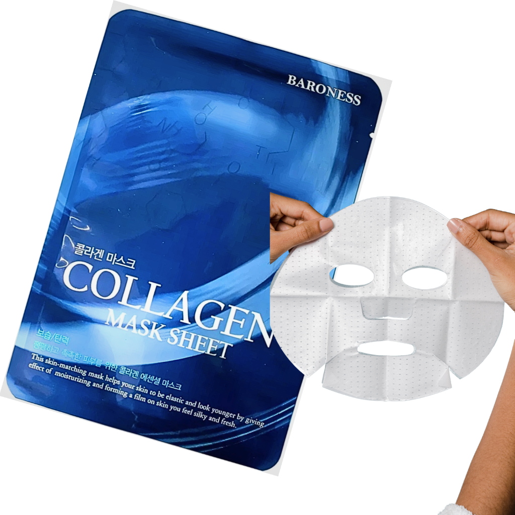 Kit 2/4/6/8 e10 Mascara Facial Colageno Coreana Marca Baroness Várias opções em Oferta na Shopee