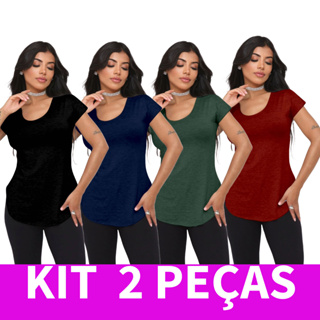 kit 2 Blusas Tapa Bumbum de Viscolycra em Oferta na Shopee