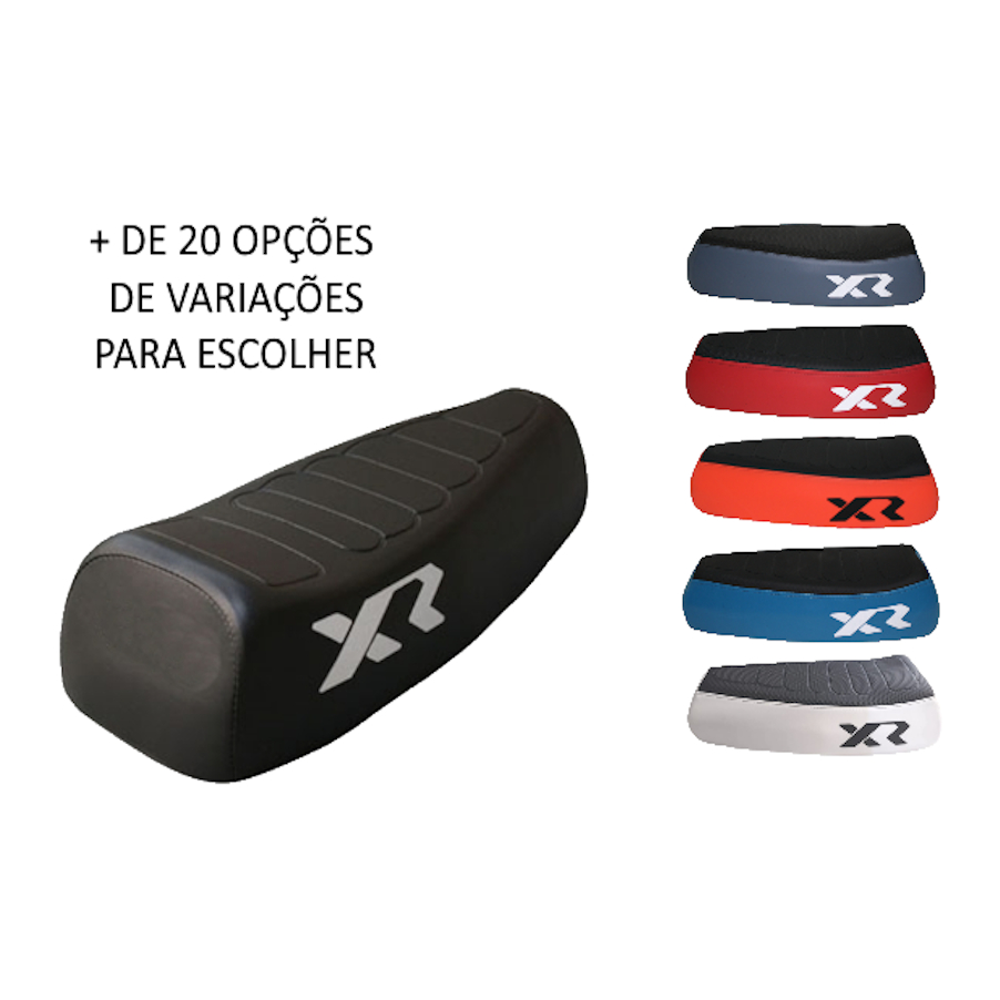 Banco Mobylete Xr Frisado Compativel Caloi Selim Bicicleta - BASE DE PLASTICO