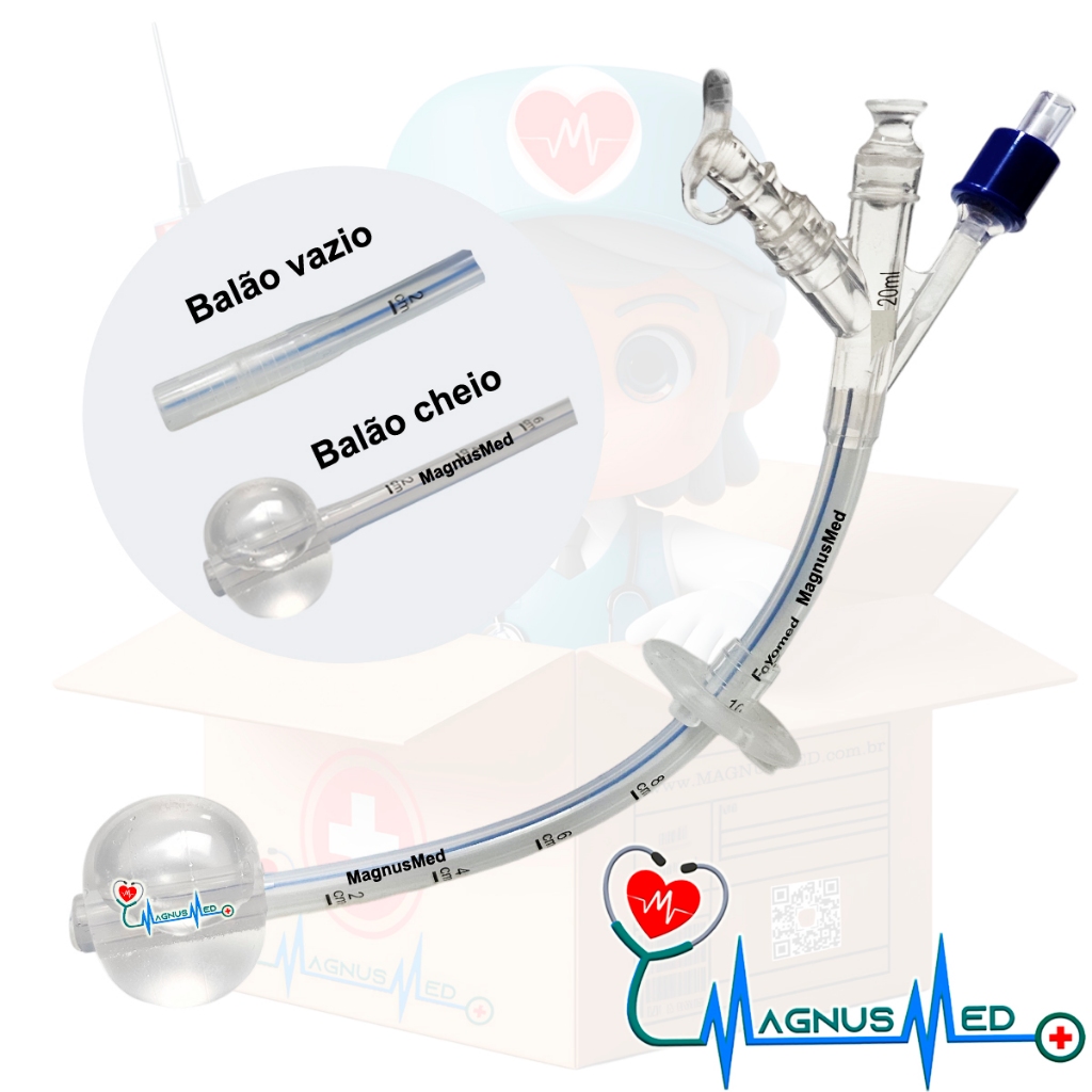 Sonda Nutrição Enteral Gastrostomia 3 Vias balão 20ml Com Balão Silicone - FOYOMED em Oferta na Shopee