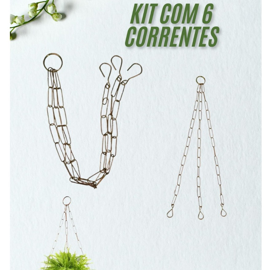 Kit de 6 Correntes Para Vaso de Pendurar de Jardinagem em Oferta na Shopee