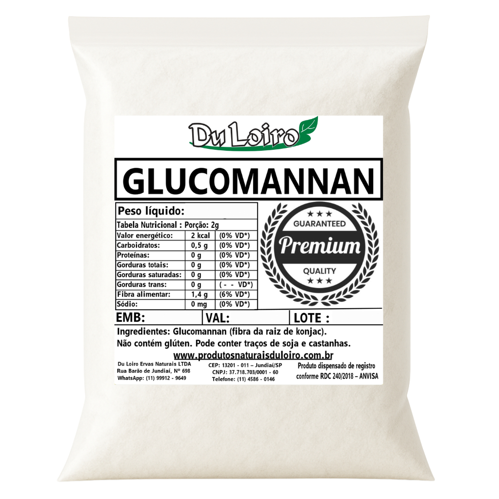 Glucomannan em Pó Puro - Fibras naturais para saciedade