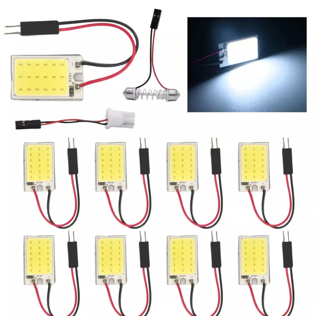 Kit 10 Placa Super LED COB 16 Chips T10 Torpedo 12v Branca M4