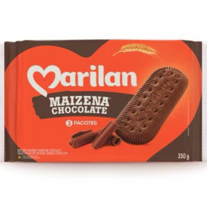 Kit 10 Biscoito Marilan Maizena Chocolate 350g