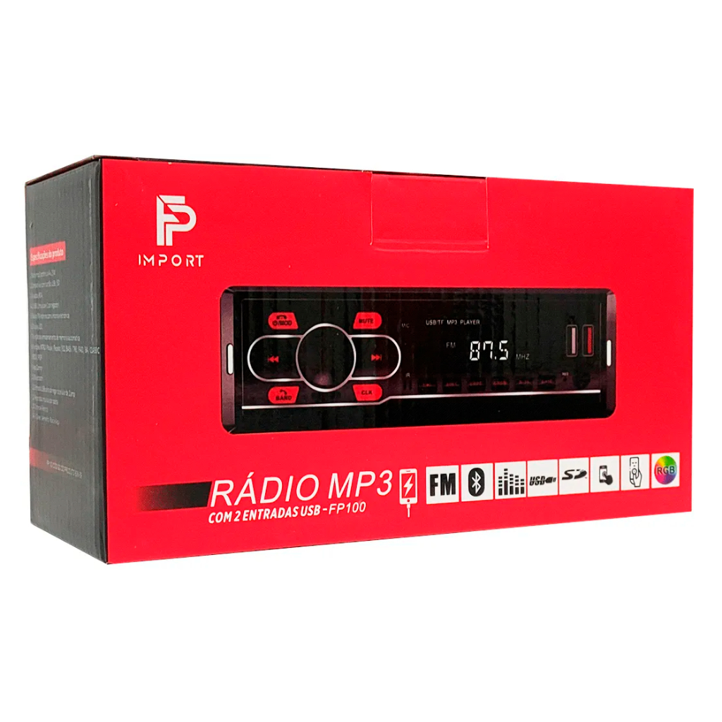 Radio Para Carro Som Automotivo Com Usb, Bluetooth E Leitor De Cartão Sd - Spare Parts and Accessories for Vehicles