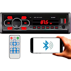 Auto Radio Mp3 Carro Com Bluetooth Controle Remoto Entrada Usb Sd Som Automotivo