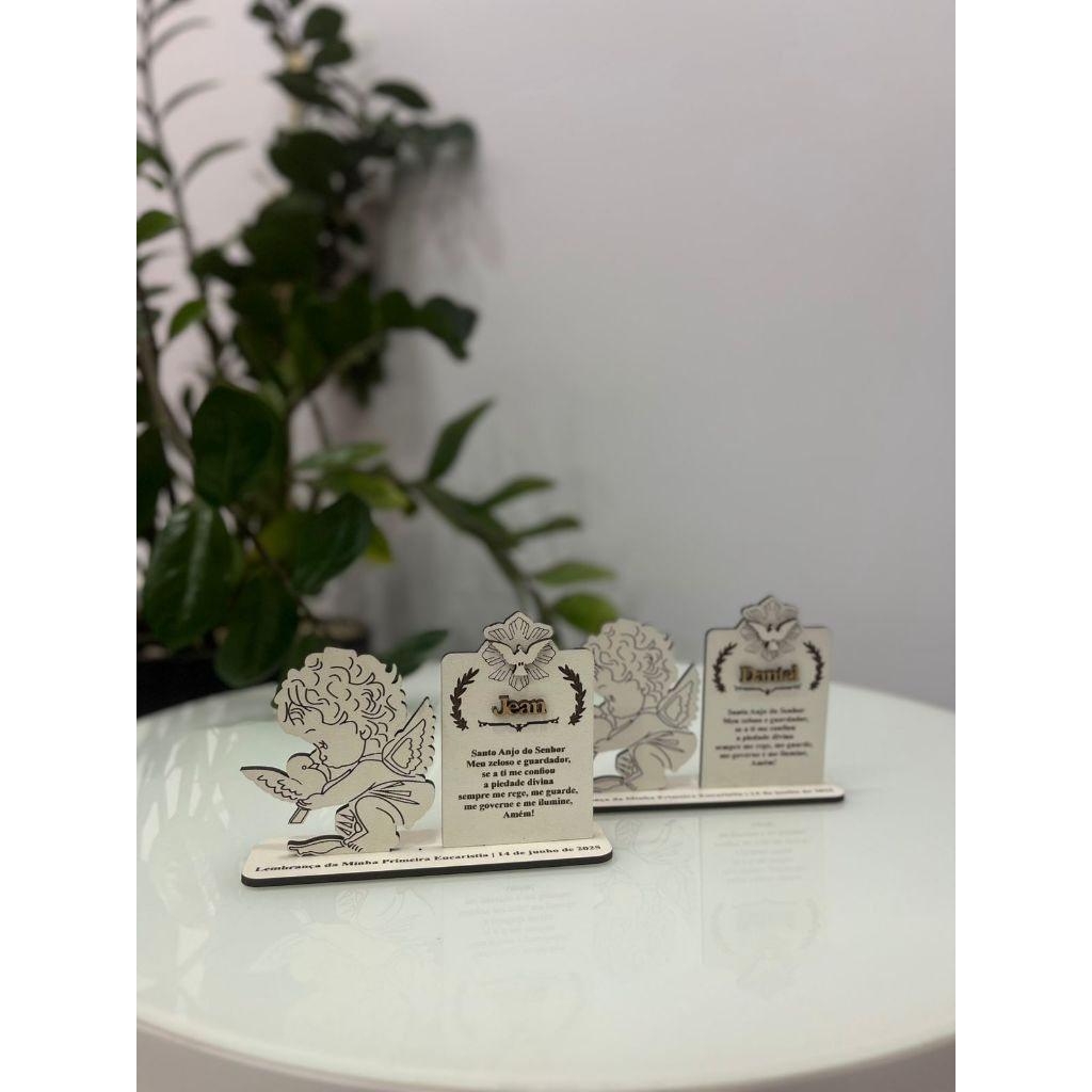 Kit 15 Anjinho MDF Personalizado Lembrancinha Primeira Eucaristia