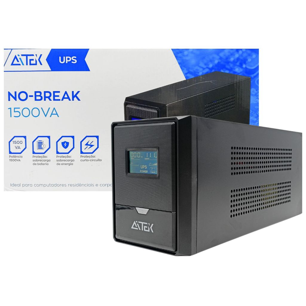 No-Break 1500VA Bivolt 110v/220v - Proteção Queda de Energia Backup e Autonomia 