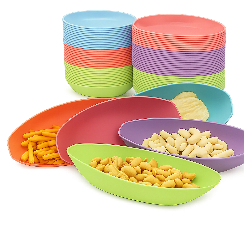 Petisqueira Canoa Tigela Cumbuca Bowl Pote Plástico 310ml Kit C/ 50/100 Un