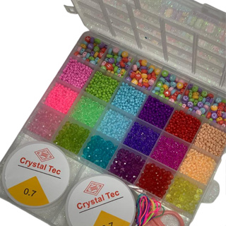 PCS Maleta Infantil Conjunto Silicone Micangas de fazer Pulseiras Miçangas Colares-GUI ANA em Oferta na Shopee