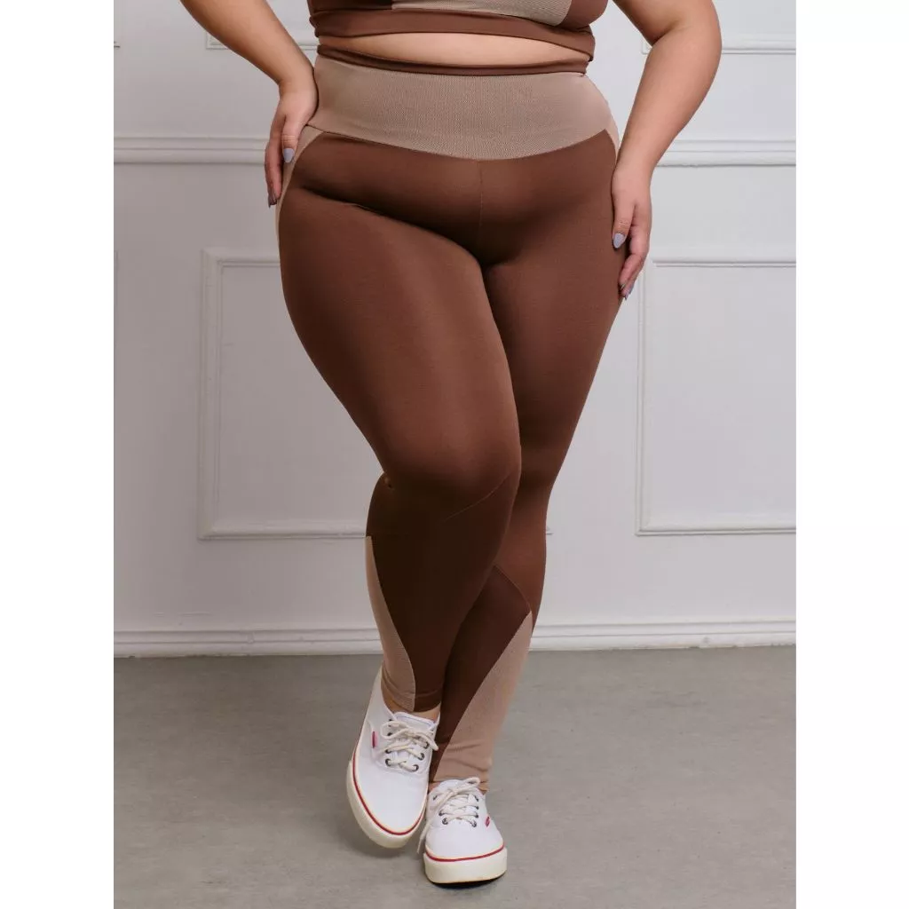Calça Legging Academia Fitness de Treino e Malhar Tule Plus Size 11194 — imagem 1