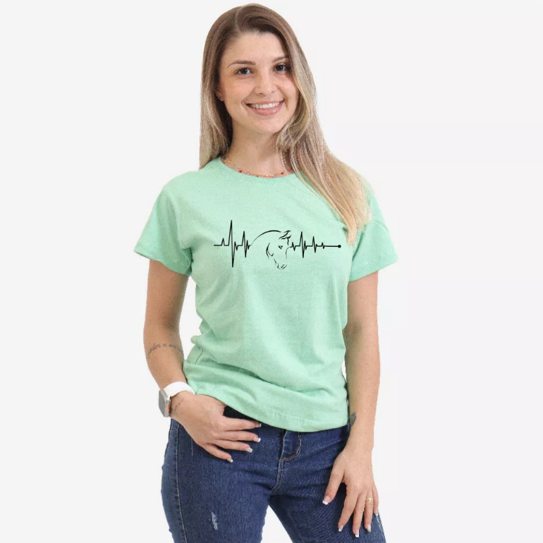Camiseta T-Shirt Country Imagem Cavalo Central