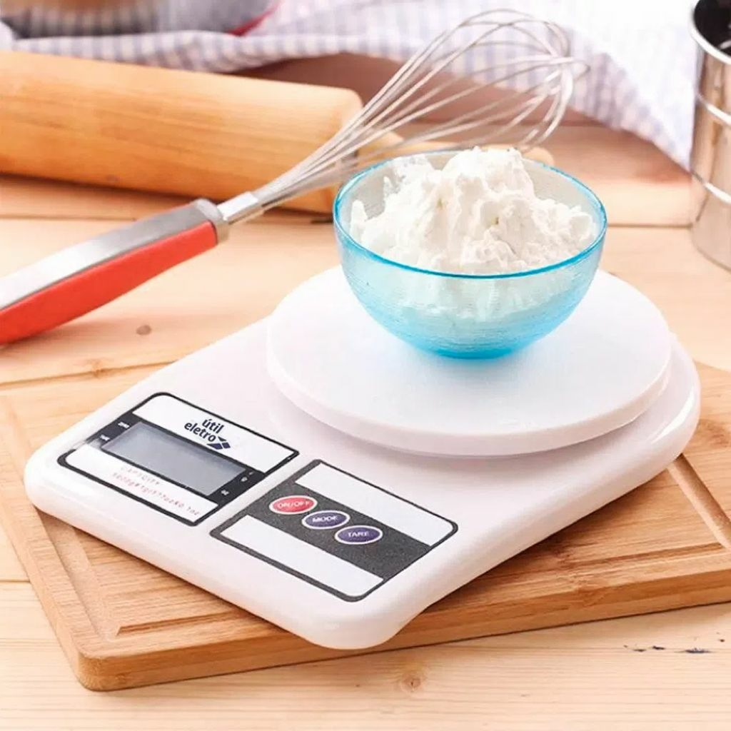 Balança Digital de Cozinha 10kg Alta Precisão Portátil com Visor LCD para Alimentos e Diet...