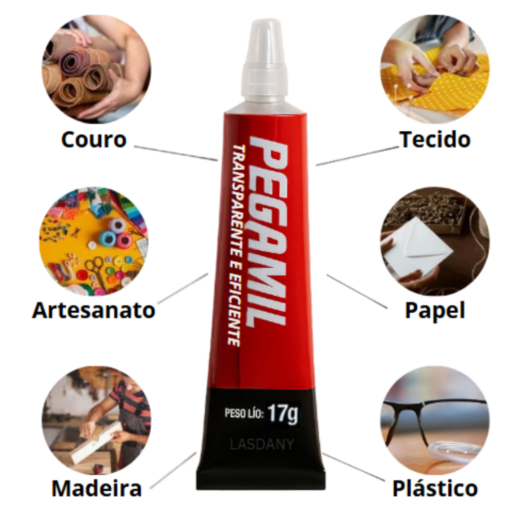 kit 5 Cola Universal Pegamil para Artesanato 17g em Oferta na Shopee