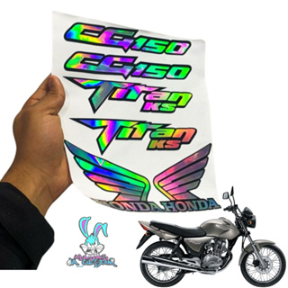 kit adesivos Titan 150 ks holografico em Oferta na Shopee