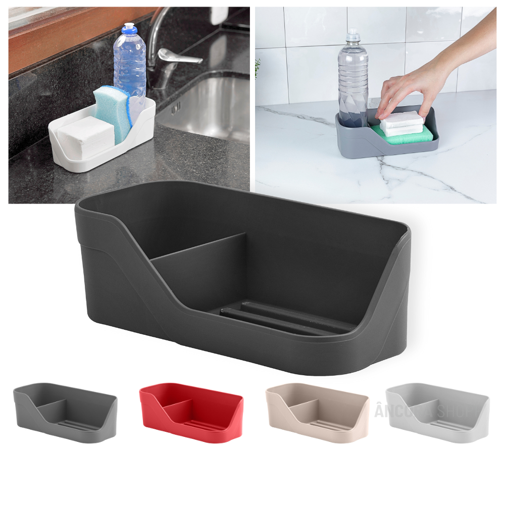 Organizador De Pia Porta Detergente Bucha Sabão Esponja Organização Na Pia Casa Ou - Home & Living