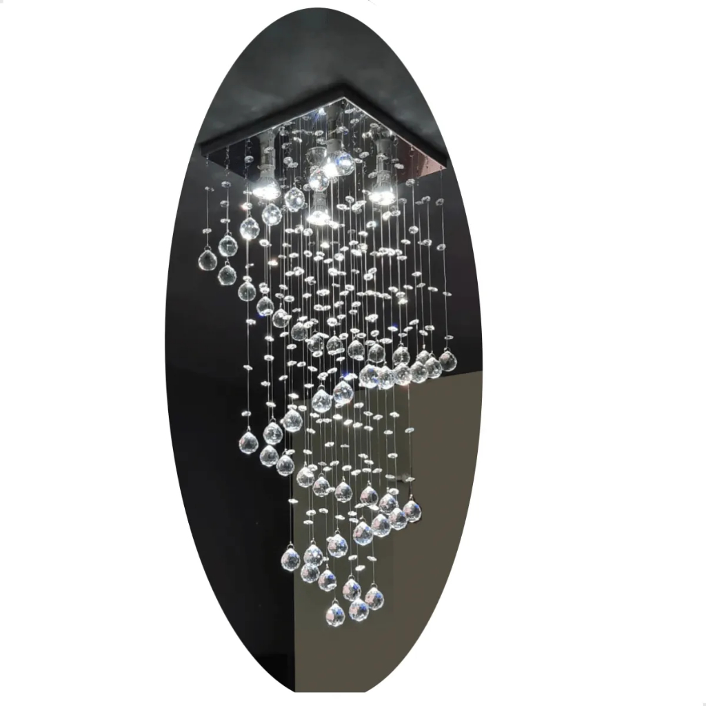 Lustre Pendente Cristal Legítimo K9 30x30cm Alto Brilho Sala Jantar Moderno Luxo em Oferta na Shopee