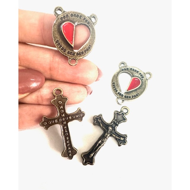 KIT PARA TERÇO DE CASAL - 2 ENTREMEIOS + 2 CRUZES em Oferta na Shopee